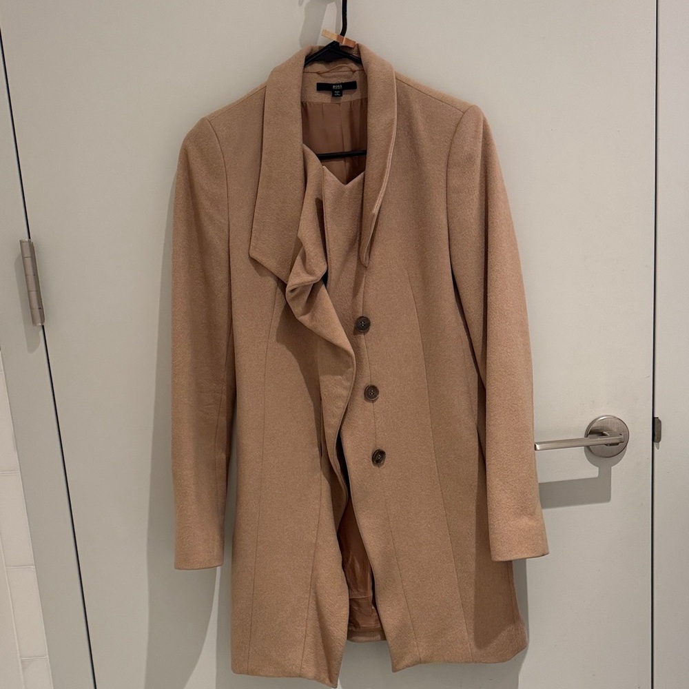 Hugo Boss Coat with Ruffle Detail